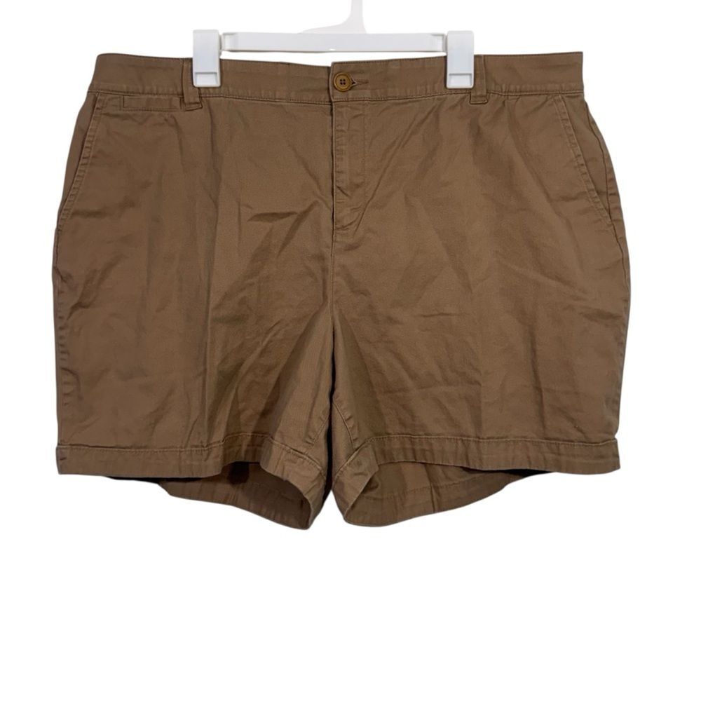 Lane Bryant Plus Size Tan Chino Mid Rise Shorts